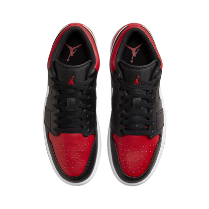 Nike Men's Air Jordan 1 Low Alternate Bred Toe Shoes - Black / Gym Red / White - Shopsportive