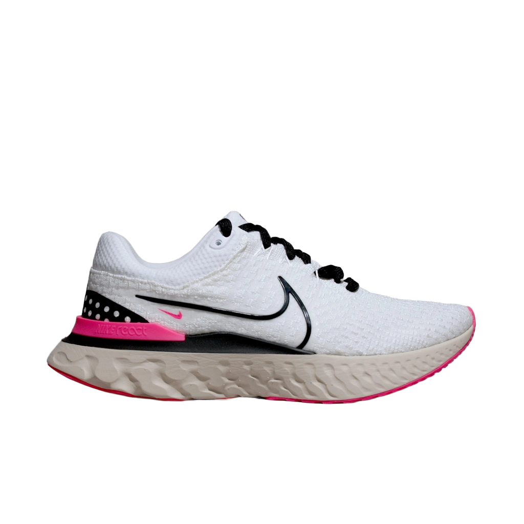 Nike Men's React Infinity Run Flyknit 3 Shoes - White / Pearl White / Hyper Pink / Black - Shopsportive