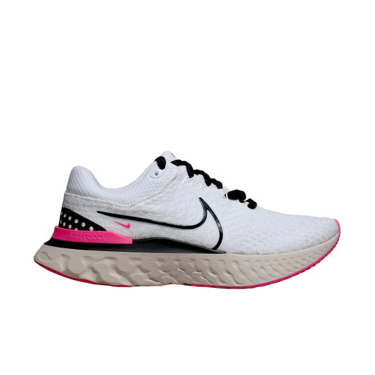 Nike Men's React Infinity Run Flyknit 3 Shoes - White / Pearl White / Hyper Pink / Black - Shopsportive