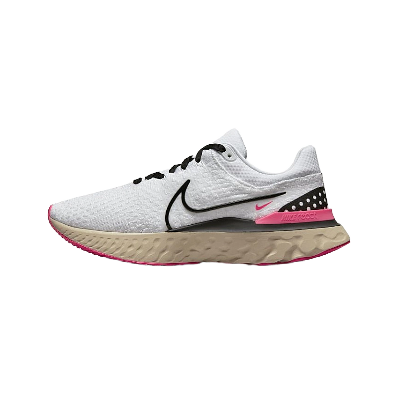 Nike Men's React Infinity Run Flyknit 3 Shoes - White / Pearl White / Hyper Pink / Black - Shopsportive