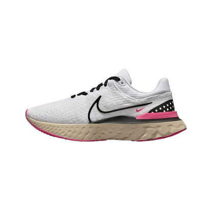 Nike Men's React Infinity Run Flyknit 3 Shoes - White / Pearl White / Hyper Pink / Black - Shopsportive