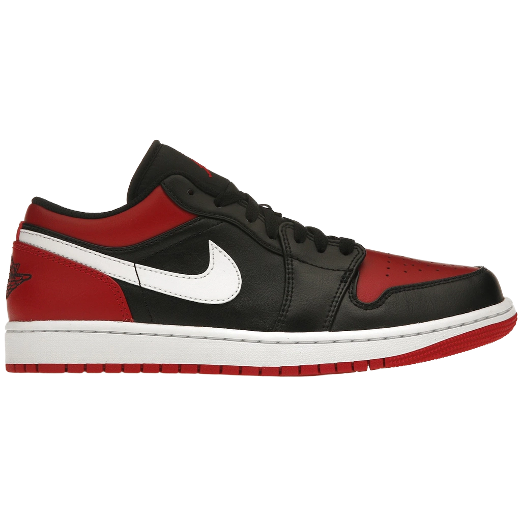 Nike Men's Air Jordan 1 Low Alternate Bred Toe Shoes - Black / Gym Red / White - Shopsportive