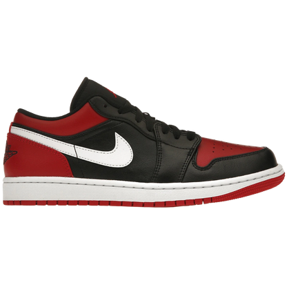 Nike Men's Air Jordan 1 Low Alternate Bred Toe Shoes - Black / Gym Red / White - Shopsportive
