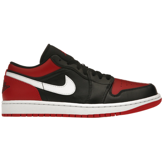 Nike Men's Air Jordan 1 Low Alternate Bred Toe Shoes - Black / Gym Red / White - Shopsportive
