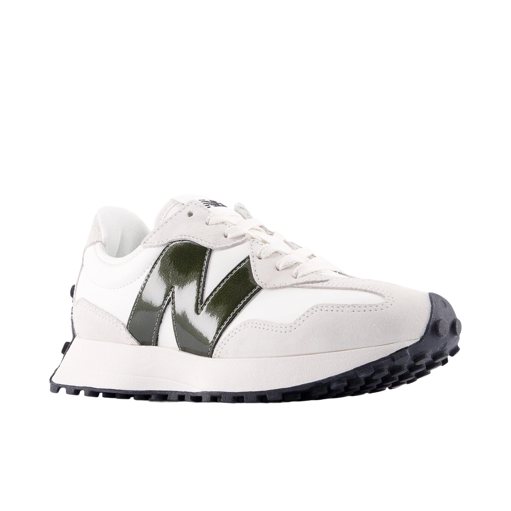 New Balance Women's 327 Shoes - White / Dark Green - Shopsportive