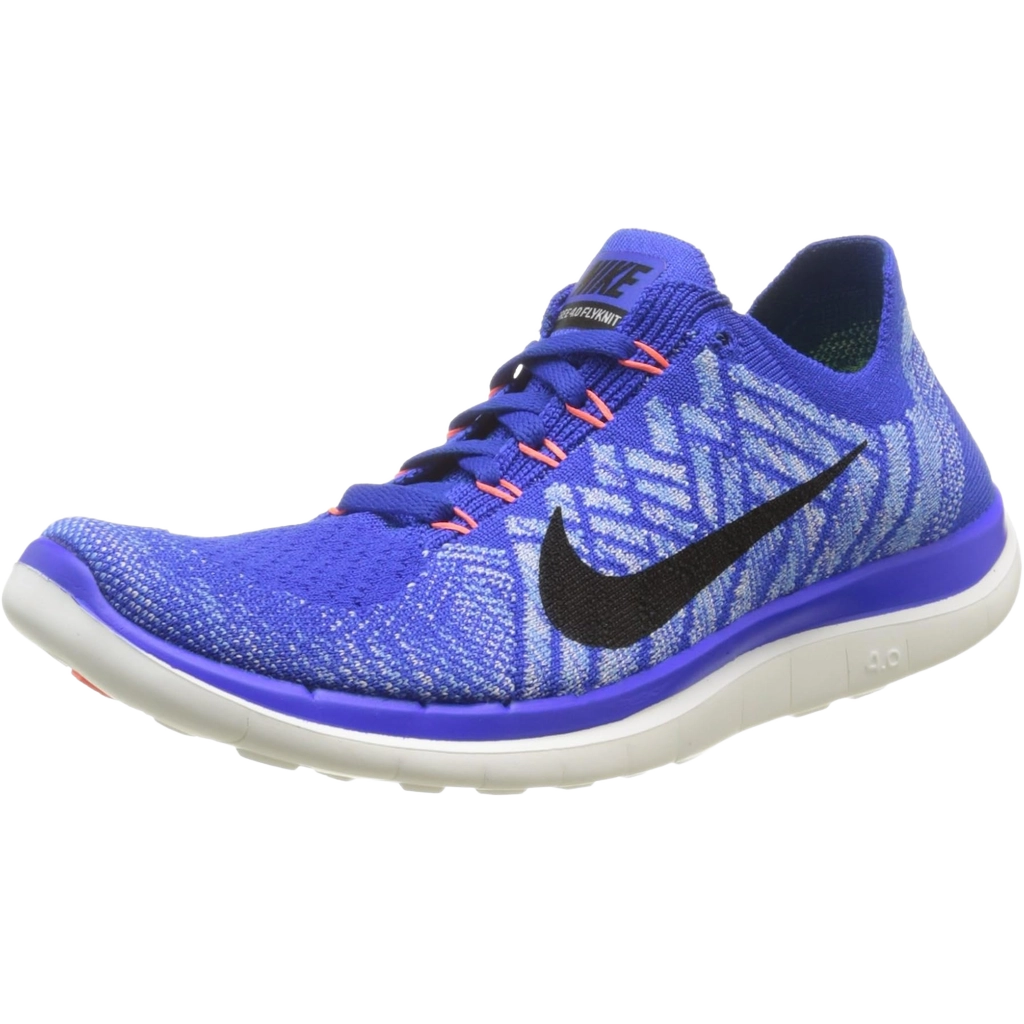 Nike Women's Free 4.0 Flyknit Shoes - Racer Blue / Black / University Blue / Hyper Orange - Shopsportive