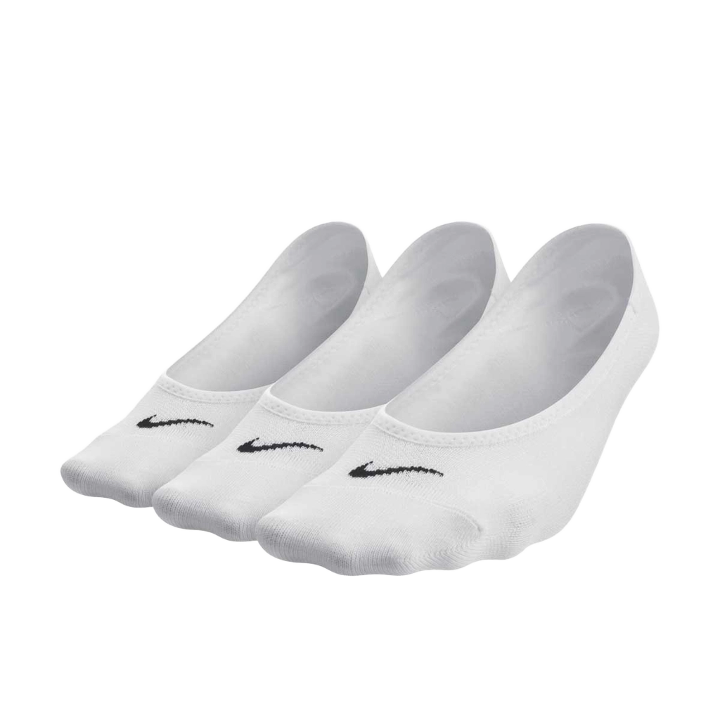 Nike Women's Everyday Lightweight Footie Training Socks (3 Pairs) - White / Black - Shopsportive