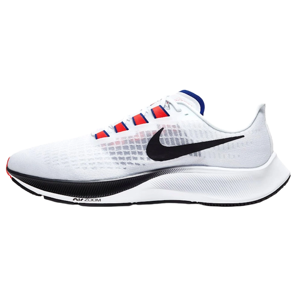Nike Men's Air Zoom Pegasus 37 Shoes - White / Concord / Bright Crimson / Black - Shopsportive