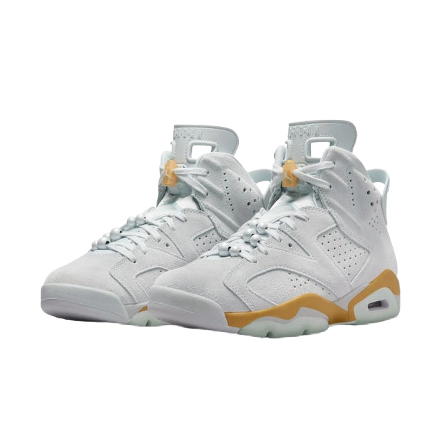 Nike Women's Air Jordan 6 Retro Craft Shoes - Pure Platinum / Metallic Gold / Coconut Milk / Glacier Blue - Shopsportive