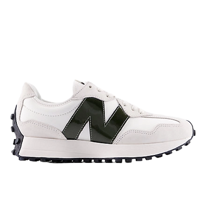 New Balance Women's 327 Shoes - White / Dark Green - Shopsportive