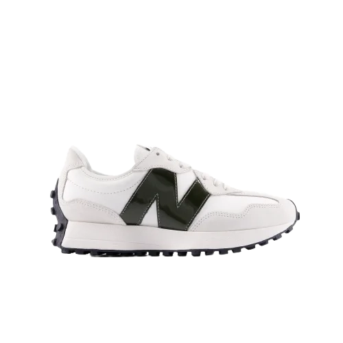 New Balance Women's 327 Shoes - White / Dark Green - Shopsportive