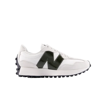 New Balance Women's 327 Shoes - White / Dark Green - Shopsportive