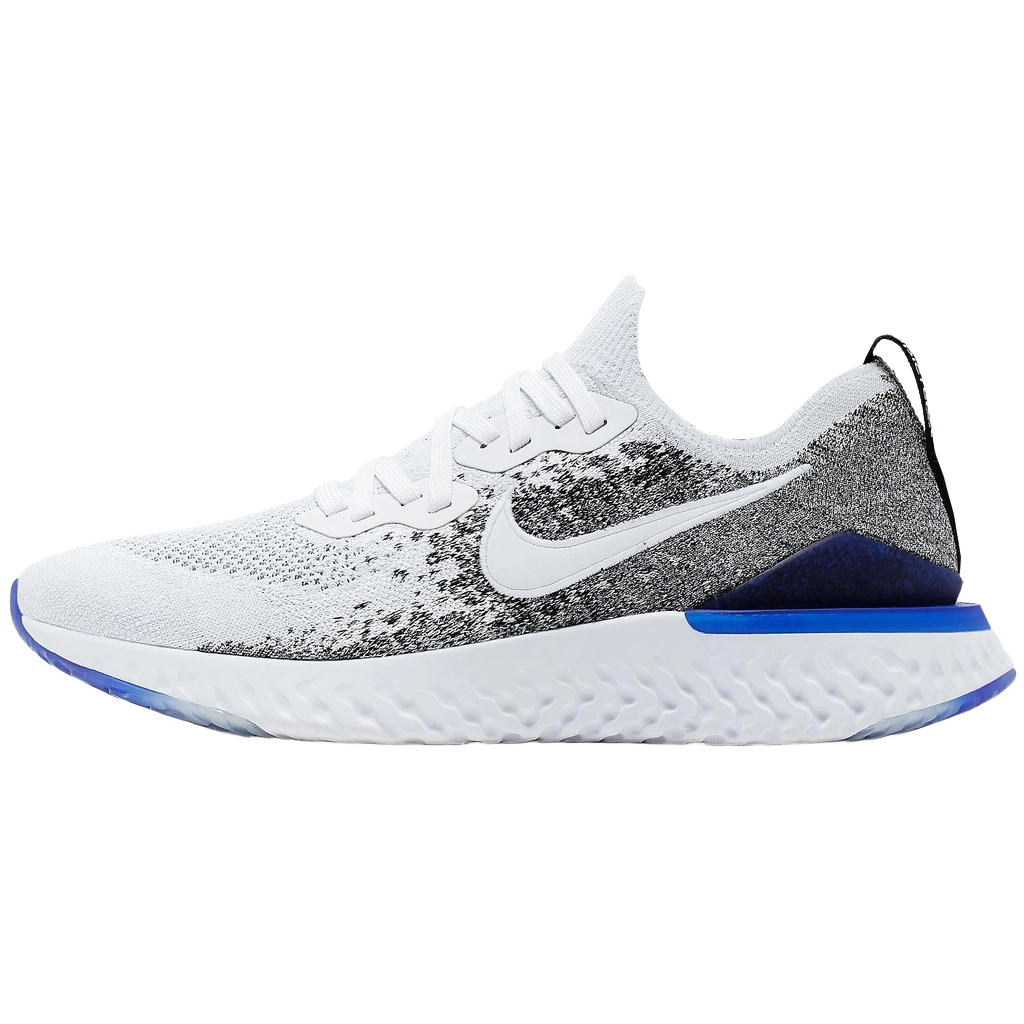 Nike Men's Epic React Flyknit 2 Shoes - White / Black / Racer Blue - Shopsportive