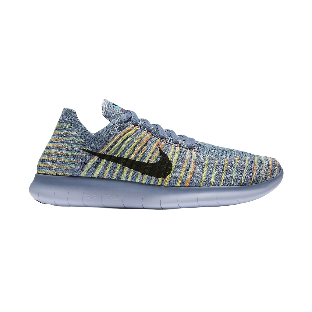 Nike Women's Free Rn Flyknit Shoes - Ocean Fog / Bright Mango / Black - Shopsportive