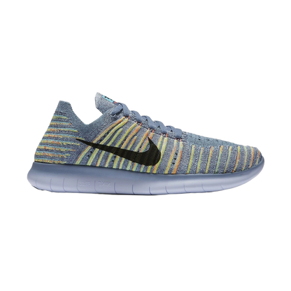 Nike Women's Free Rn Flyknit Shoes - Ocean Fog / Bright Mango / Black - Shopsportive