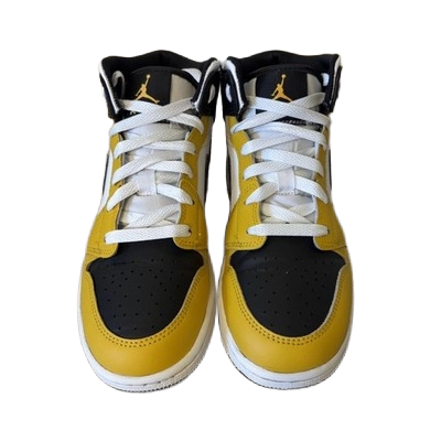 Nike Kids' Air Jordan 1 Mid Shoes - Yellow Ochre / Black / White - Shopsportive