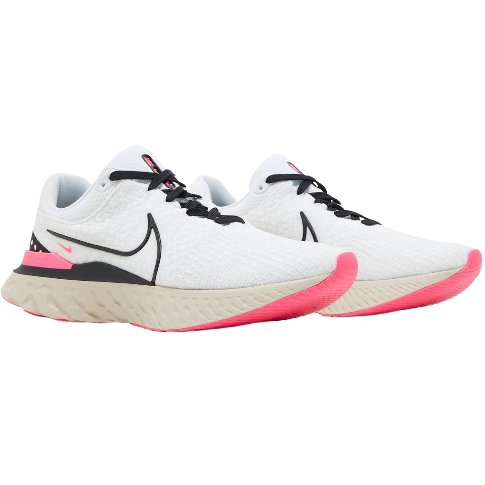 Nike Men's React Infinity Run Flyknit 3 Shoes - White / Pearl White / Hyper Pink / Black - Shopsportive