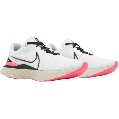 Nike Men's React Infinity Run Flyknit 3 Shoes - White / Pearl White / Hyper Pink / Black - Shopsportive