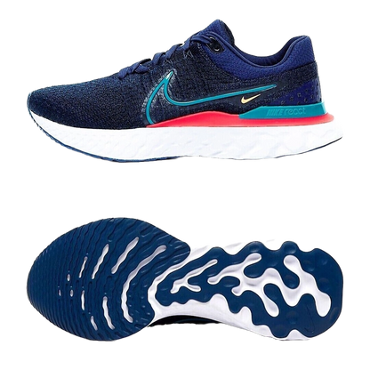 Nike Men's React Infinity Run Flyknit 3 Shoes - Obsidian / White / Light Crimson / Bright Spruce - Shopsportive