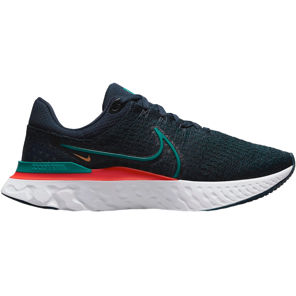 Nike Men's React Infinity Run Flyknit 3 Shoes - Obsidian / White / Light Crimson / Bright Spruce - Shopsportive