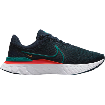 Nike Men's React Infinity Run Flyknit 3 Shoes - Obsidian / White / Light Crimson / Bright Spruce - Shopsportive