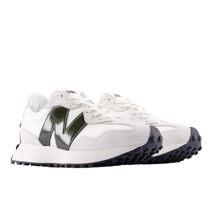 New Balance Women's 327 Shoes - White / Dark Green - Shopsportive