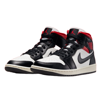 Nike Women's Air Jordan 1 Mid Shoes - Black / Gym Red / Sail / White - Shopsportive
