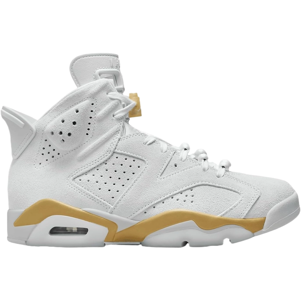 Nike Women's Air Jordan 6 Retro Craft Shoes - Pure Platinum / Metallic Gold / Coconut Milk / Glacier Blue - Shopsportive