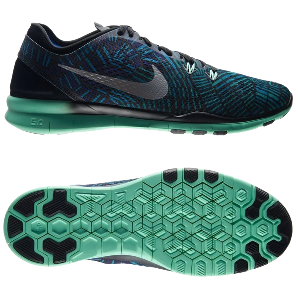 Nike Women's Free 5.0 Tr Fit 5 Shoes - Black / Green Glow / Racer Blue - Shopsportive