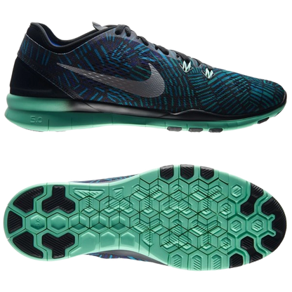 Nike Women's Free 5.0 Tr Fit 5 Shoes - Black / Green Glow / Racer Blue - Shopsportive