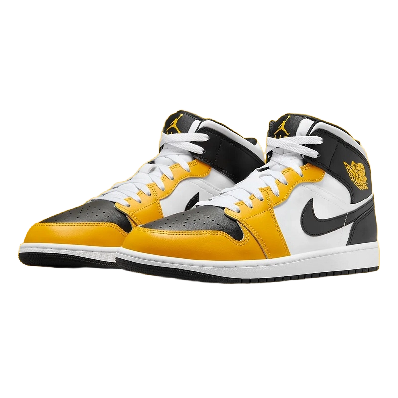 Nike Kids' Air Jordan 1 Mid Shoes - Yellow Ochre / Black / White - Shopsportive