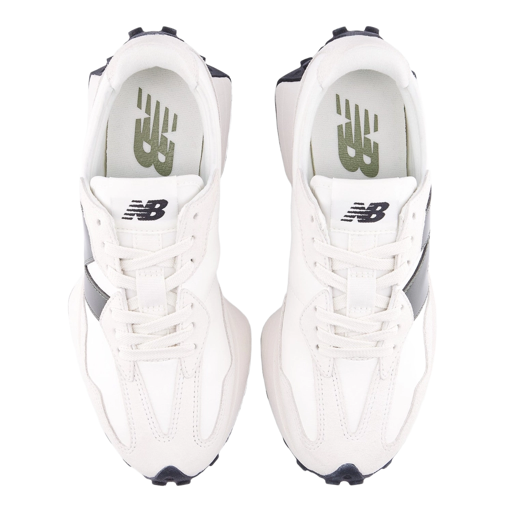 New Balance Women's 327 Shoes - White / Dark Green - Shopsportive