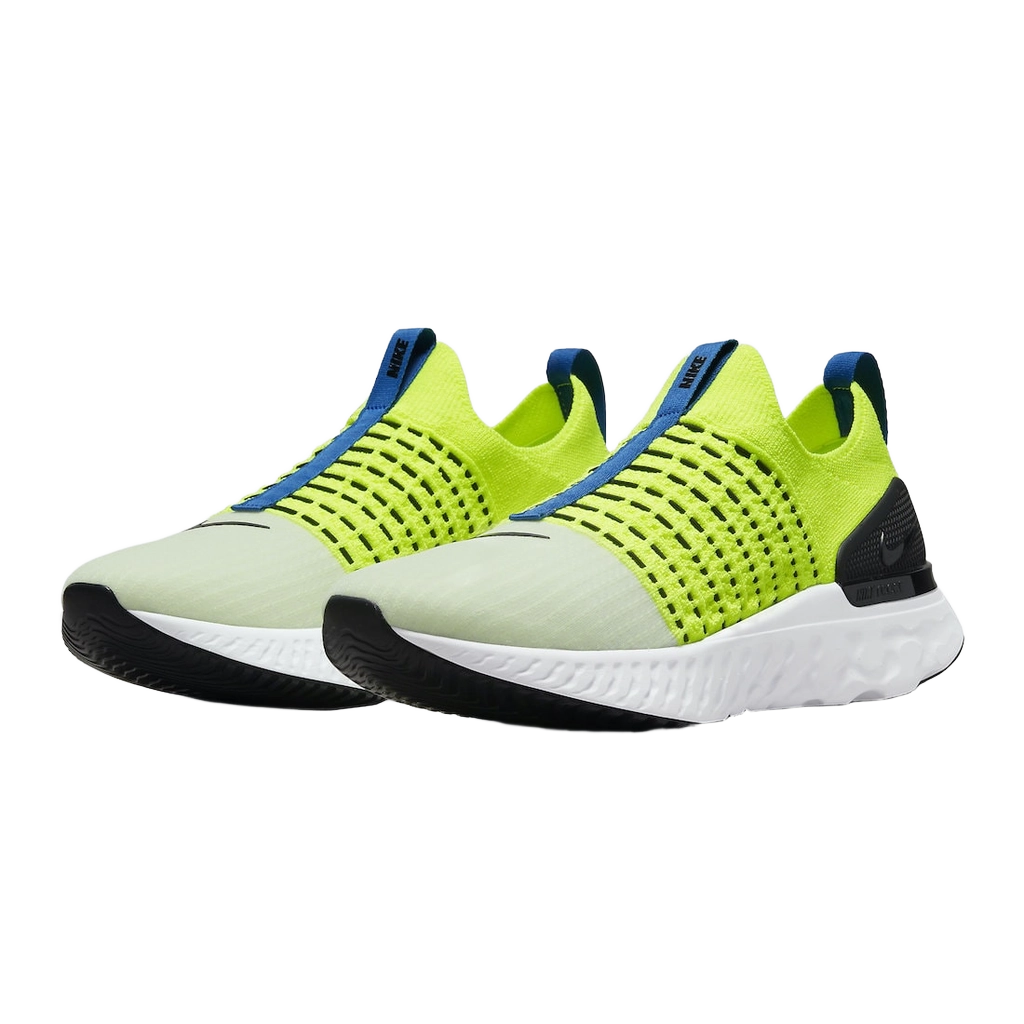 Nike Men's React Phantom Run Flyknit 2 Shoes - Volt / Black / White - Shopsportive
