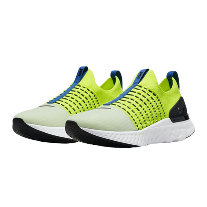 Nike Men's React Phantom Run Flyknit 2 Shoes - Volt / Black / White - Shopsportive