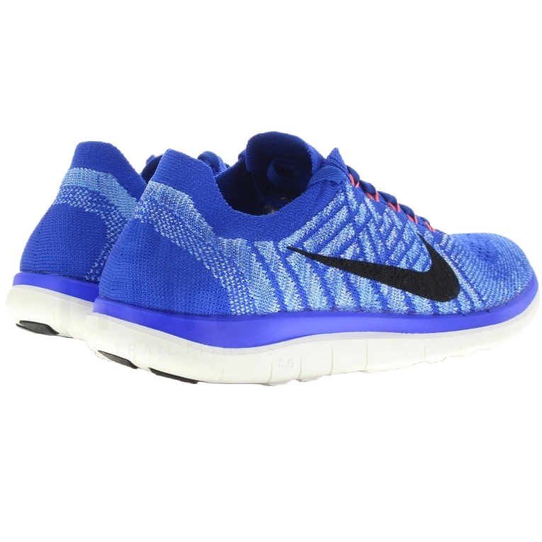 Nike Women's Free 4.0 Flyknit Shoes - Racer Blue / Black / University Blue / Hyper Orange - Shopsportive