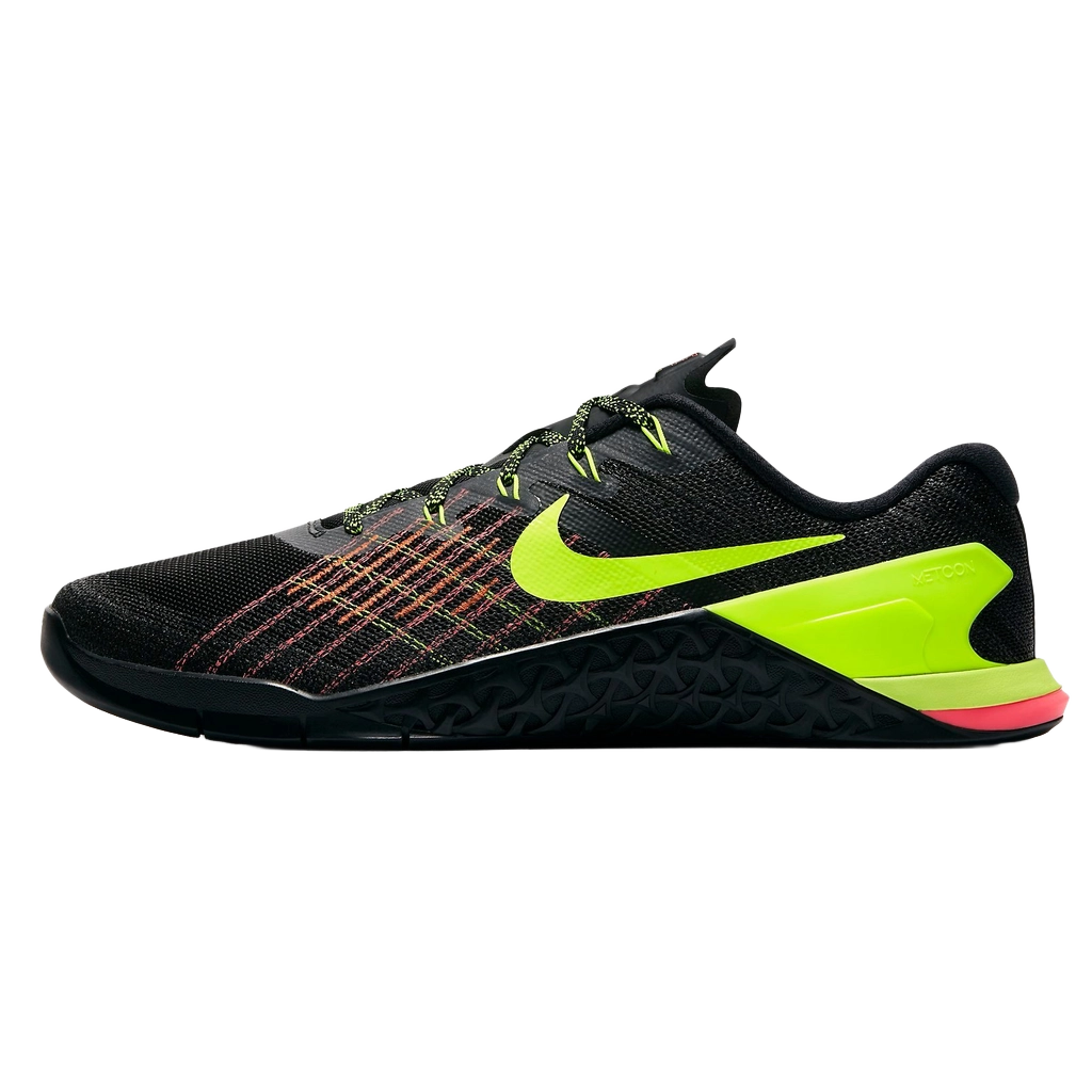 Nike Men's Metcon 3 Shoes - Black / Volt / Hyper Crimson / Hot Punch - Shopsportive