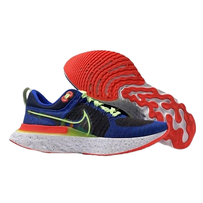 Nike Men's React Infinity Run Flyknit 2 Shoes - Obsidian / Racer Blue / Lime Glow / Bright Crimson - Shopsportive