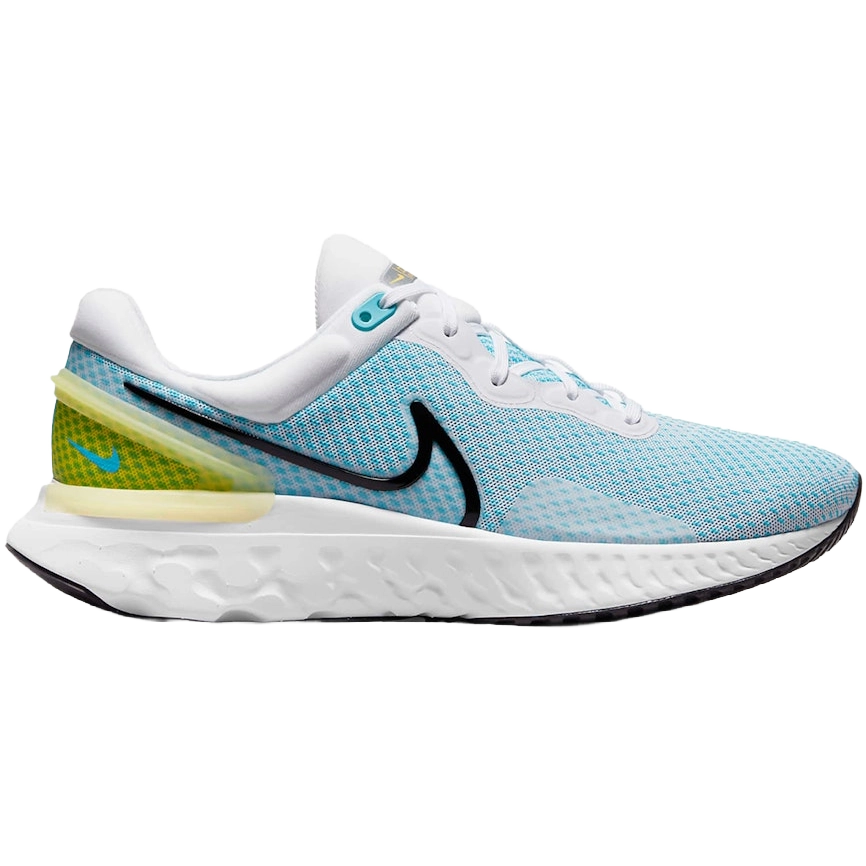 Nike Men's React Miler 3 Shoes - White / Chlorine Blue / Vivid Sulfur - Shopsportive
