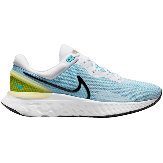 Nike Men's React Miler 3 Shoes - White / Chlorine Blue / Vivid Sulfur - Shopsportive