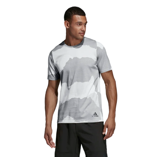 Adidas Freelift Tech Camo Training Tee - Raw White / Grey Three Sportive