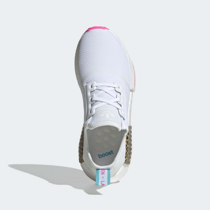 Adidas Kids' NMD R1 Shoes - Cloud White / Screaming Pink - Shopsportive