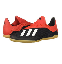 Load image into Gallery viewer, Adidas Kid&#39;s X 18.3 Indoor Soccer Shoes - Black / Red Sportive
