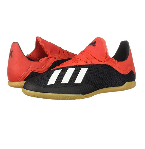 Adidas Kid's X 18.3 Indoor Soccer Shoes - Black / Red Sportive