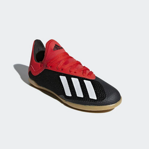 Adidas Kid's X 18.3 Indoor Soccer Shoes - Black / Red Sportive