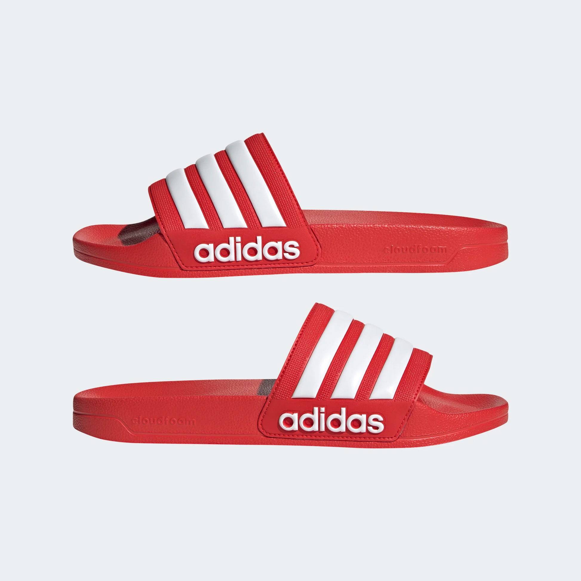 Adidas Men's Adilette Shower Slides - Vivid Red / Cloud White Sportive