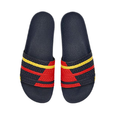 Adidas Men's Adilette Slides - Legend Ink / Red / Yellow Sportive