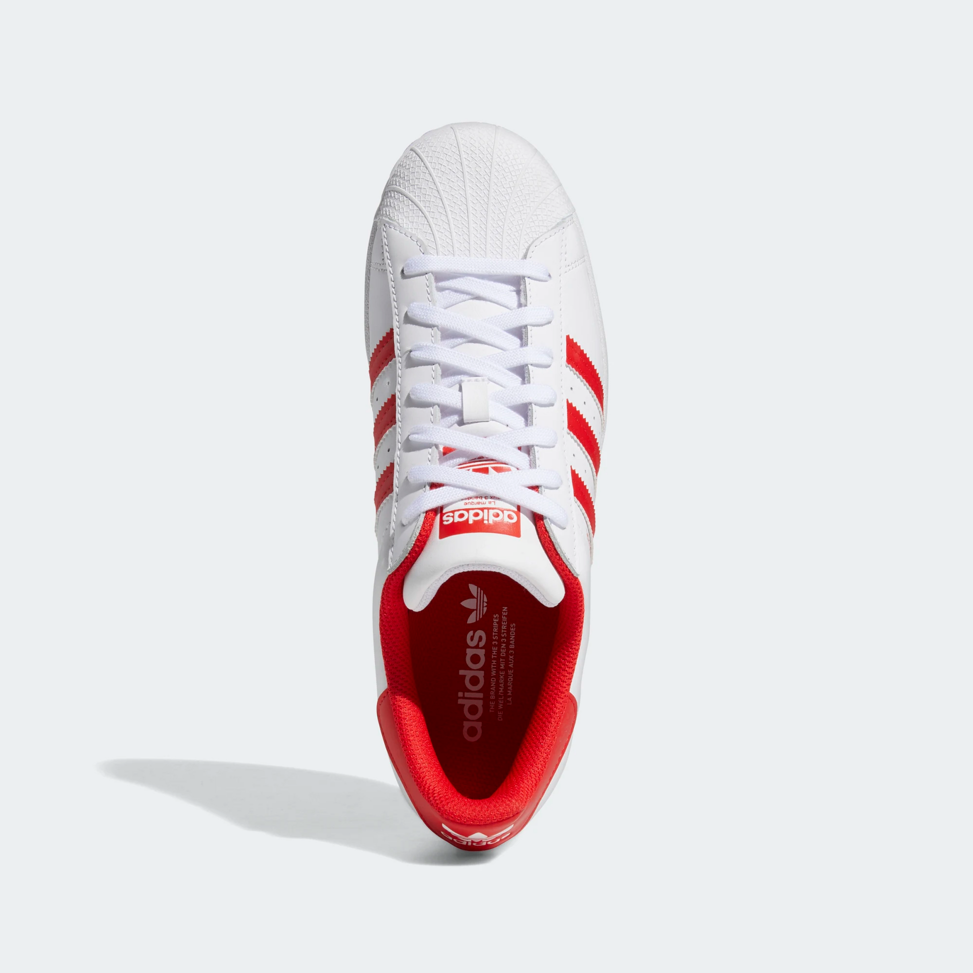 Adidas Men s Superstar Shoes White Vivid Red 11.5