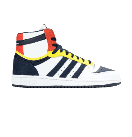 Adidas Men's Top Ten RB Hi Shoes - White / Navy / Red / Yellow Sportive
