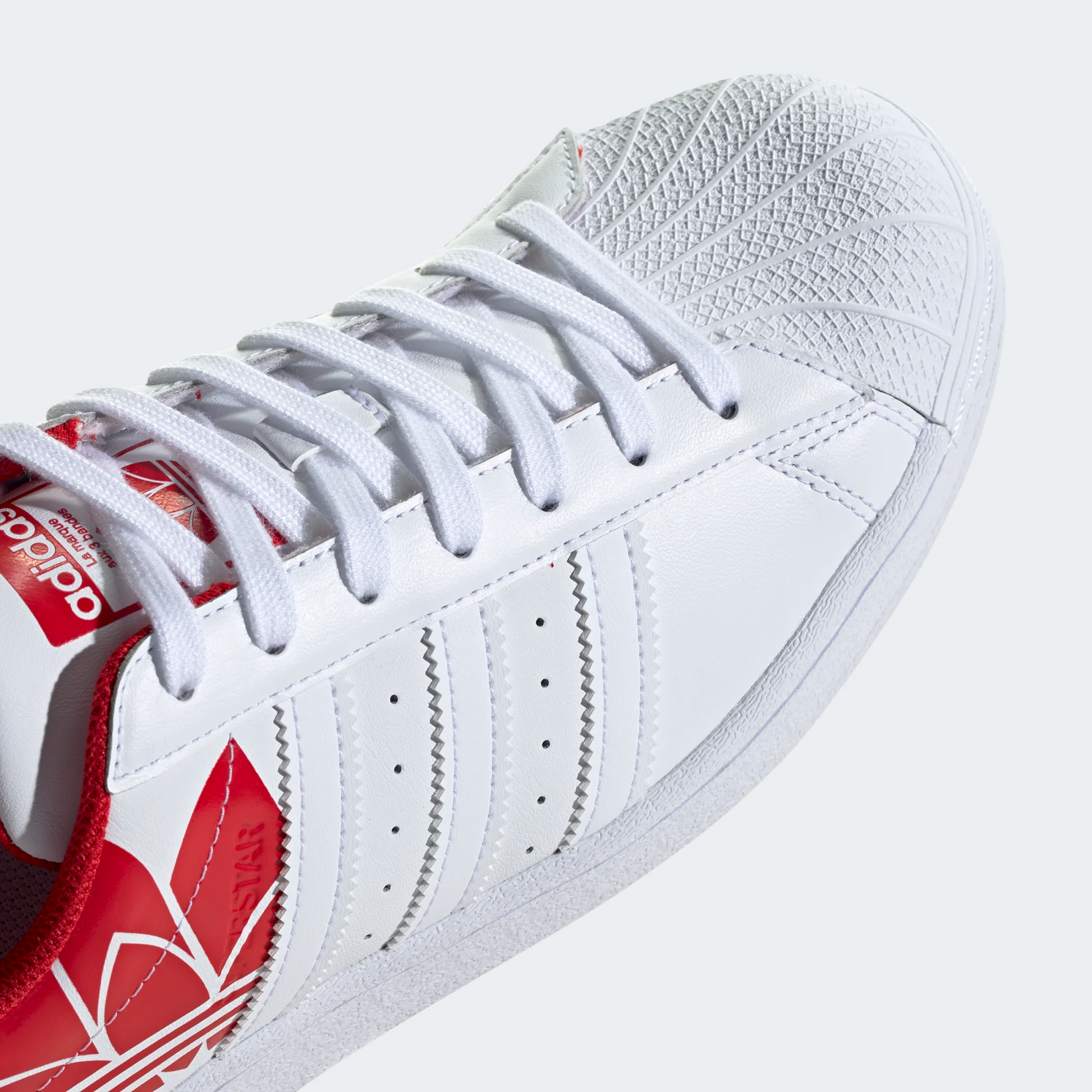 Adidas Superstar Shoes - Cloud White / Scarlet red Sportive