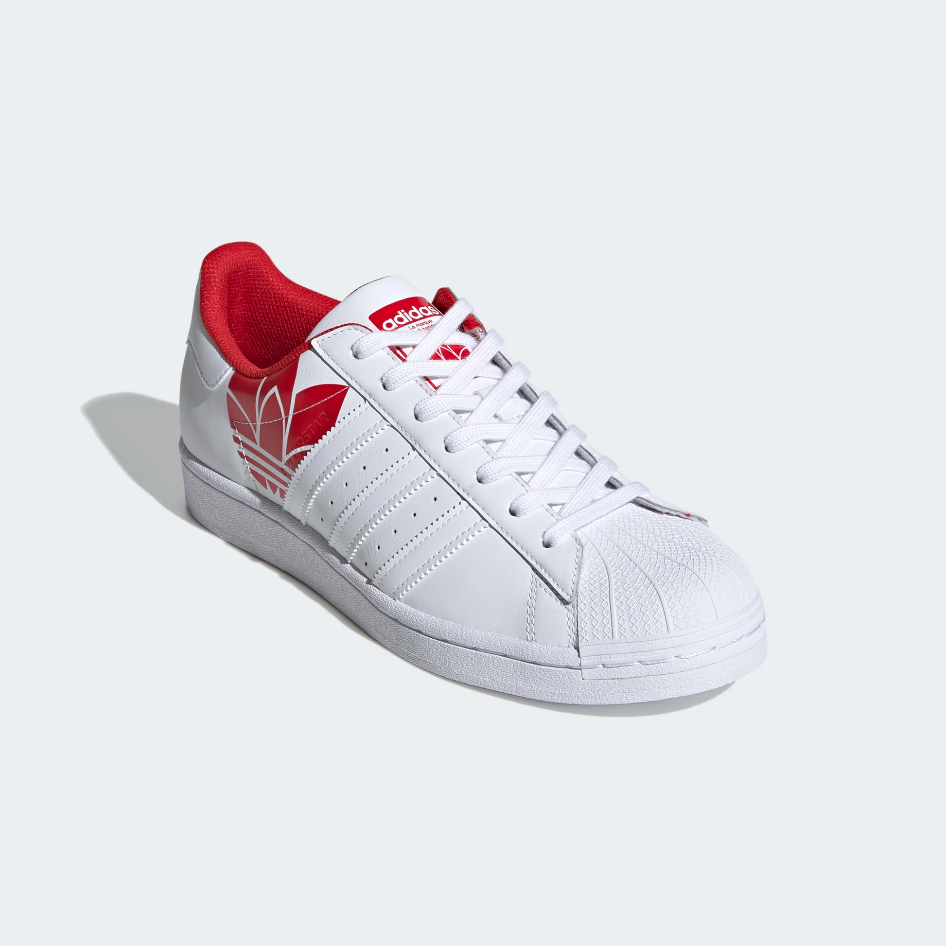 Adidas superstar shoes red and white discount